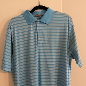Peter Millar Summer Comfort Blue Strip Polo L
